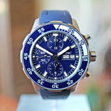 IWC Aquatimer Chronograph Blue Dial Blue Rubber Strap Watch for Men - IW376711