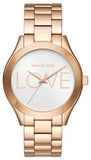 Michael Kors Slim Runway White Dial Rose Gold Steel Strap Watch For Women - MK3804