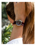 Tissot Carson Premium Lady Maroon Dial Maroon Leather Strap Watch For Women - T122.210.16.373.00