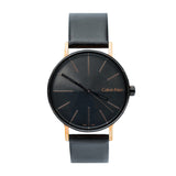 Calvin Klein Boost Black Dial Black Leather Strap Watch for Men - K7Y21TCZ