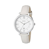 Fossil Jacqueline White Dial Beige Leather Strap Watch for Women - ES3793