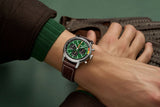 Breitling Top Time B01 Ford Mustang Green Dial Brown Leather Strap Watch for Men - AB01762A1L1X1