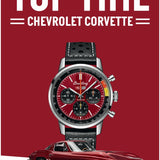 Breitling Top Time B01 Chevrolet Corvette Red Dial Black Leather Strap Watch for Men - AB01761A1K1X1