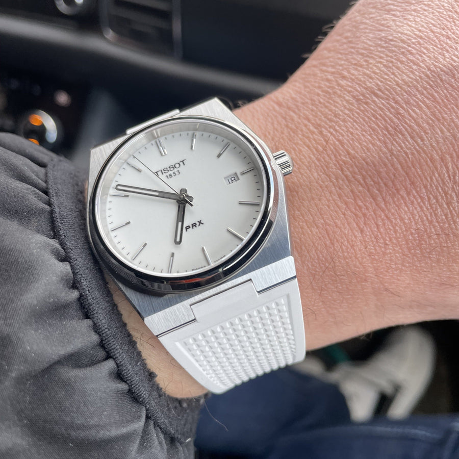 Tissot PRX 40 White Dial White Rubber Strap Watch For Men - T137.410.17.011.00