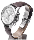 Tissot PRC 200 Chronograph Silver Dial Brown Leather Strap Watch For Men - T055.417.16.037.00