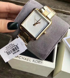 Michael Kors Lake Quartz White Dial Gold Steel Strap Watch For Women - MK3644