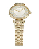 Emporio Armani Gianni T Bar Analog Crystals Gold Dial Gold Steel Strap Watch For Women - AR11608