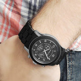 Michael Kors Runway Black Dial Black Rubber Strap Watch for Men - MK8107