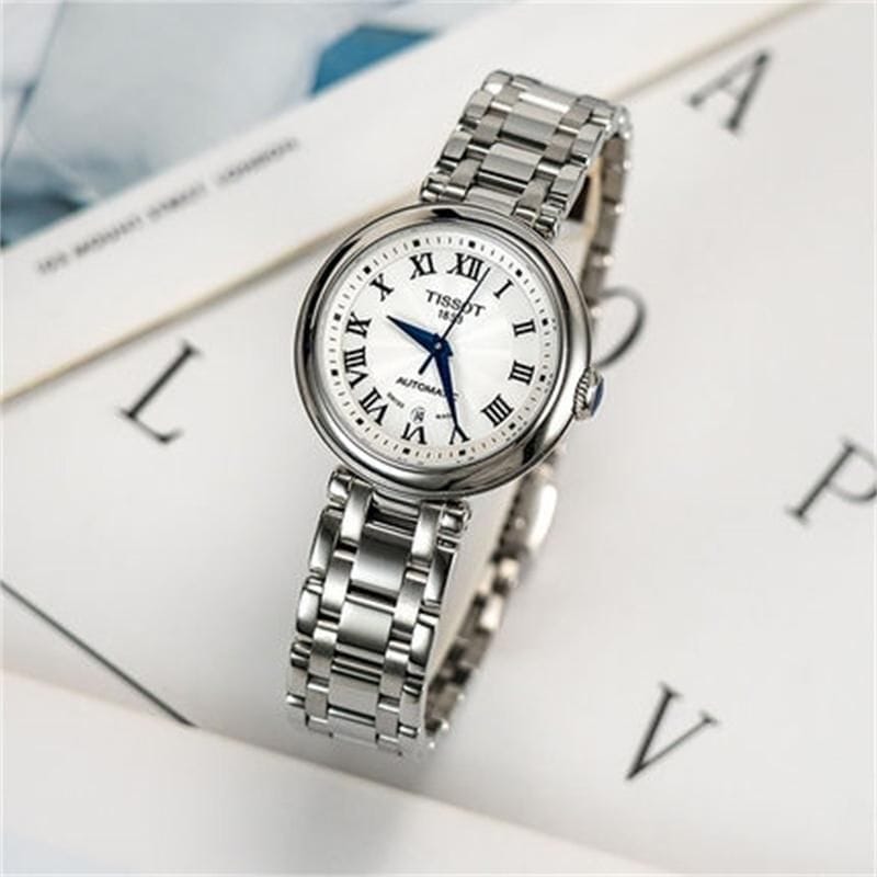 Tissot Bellissima Automatic Silver Dial Silver Steel Strap Watch For Women - T126.207.11.013.00