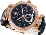 Swarovski Era Journey Chronograph Black Dial Black Leather Strap Watch for Women - 5295320