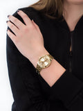 Guess Cosmo Diamonds Gold Dial Gold Steel Strap Watch For Women - GW0033L2