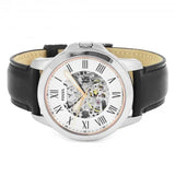 Fossil Grant Automatic Skeleton White Dial Black Leather Strap Watch for Men - ME3101