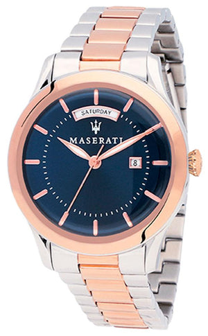 Maserati Tradizione Blue Dial Two Tone Steel Strap Watch For Men - R8853125001