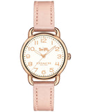 Coach Delancey Cream Dial Blush Pink Leather Strap Watch for Women - 14502750