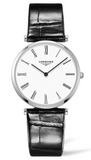 Longines La Grande Classique De Longines White Dial Black Leather Strap Watch for Women - L4.755.4.11.2