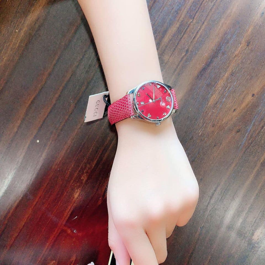 Gucci G-Timeless Cherry Red Mother of Pearl Dial 27mm Watch For Women - YA126584