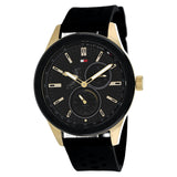 Tommy Hilfiger Austin Black Dial Black Rubber Strap Watch for Men - 1791636