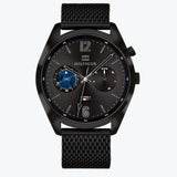 Tommy Hilfiger Deacon Analog Black Dial Black Mesh Bracelet Watch for Men - 1791547