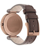 Gucci Interlocking Brown Dial Brown Leather Strap Watch For Women - YA133309