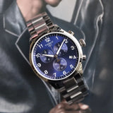 Tissot T Sport Chrono XL Classic Blue Dial Silver Steel Strap Watch For Men - T116.617.11.047.01