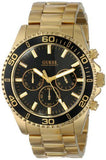 Guess Chaser Chronograph Black Dial Gold Steel Strap Watch for Men - W0170G2