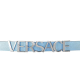 Versace V Flare Silver Dial Blue Leather Strap Watch for Women - VEBN00118