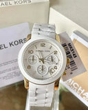 Michael Kors Runway White Dial White Steel Strap Watch for Women - MK5145