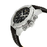 Breitling Avenger Chronograph 45mm Black Dial Black Leather Strap Watch for Men - A13317101B1X1