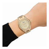 Fossil Riley Gold Dial Gold Steel Strap Watch for Women - ES3203