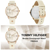 Tommy Hilfiger Brooke Quartz White Dial Cream Leather Strap Watch for Women  - 1782022