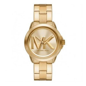 Michael Kors Bryn Quartz Gold Dial Gold Steel Strap Watch For Women - MK7317