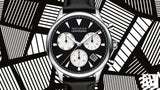 Movado Heritage Chronograph Black Dial Black Leather Strap Watch for Men - 3650005