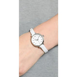 Marc Jacobs Sally White Dial White Leather Strap Watch for Women - MBM1350