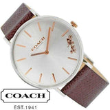 Coach Perry White Dial Brown Leather Strap Watch for Women - 14503154