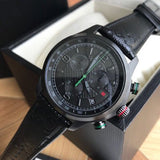 Gucci G Timeless Quartz Chronograph Black Dial Black Leather Strap Watch For Men - YA126244