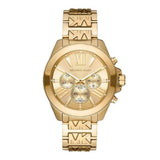 Michael Kors Wren Chronograph Gold Dial Gold Steel Strap Watch for Women - MK6952