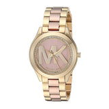 Michael Kors Mini Slim Runway Rose Gold Dial Two Tone Steel Strap Watch for Women - MK3650