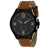 Tissot T Sport Chrono XL Black Dial Brown Leather Strap Watch For Men - T116.617.36.057.00