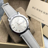 Burberry Heritage Grey Dial Beige Leather Strap Unisex Watch - BU1754