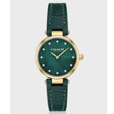 Coach Park Analog Green Dial Green Leather Strap Watch for Women - 14503534