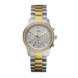 Guess Mini Spectrum Analog Silver Dial Two Tone Steel Strap Watch For Women - W0122L2