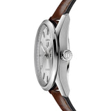 Tag Heuer Carrera Day Date Silver Dial Brown Leather Strap Watch for Men - WBN2011.FC6484