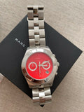 Marc Jacobs Blade Orange Dial Silver Stainless Steel Strap Watch for Women - MBM3306