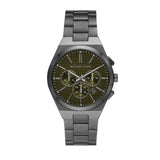 Michael Kors Lennox Chronograph Black Dial Grey Steel Strap Watch For Men - MK9118