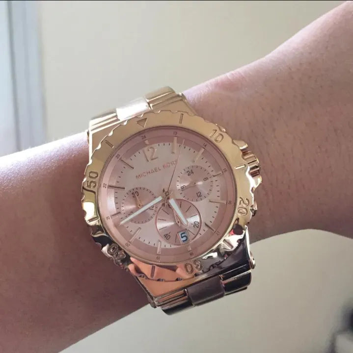 Michael Kors Dylan Rose Gold Dial Rose Gold Steel Strap Watch for Women - MK5314