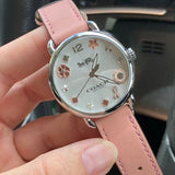 Coach Tatum White Dial Pink Leather Strap Watch For Women - 14502799