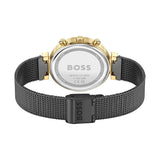 Hugo Boss Flawless Black Dial Black Mesh Bracelet Watch for Women - 1502627