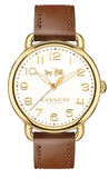 Coach Delancey White Dial Brown Leather Strap Watch for Women - 14502715