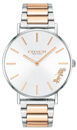 Coach Perry Silver Dial Two Tone Steel Strap Watch for Women - 14503346