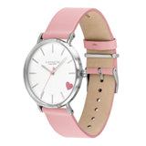 Coach Perry Silver Dial Pink Leather Strap Watch for Women - 14503516